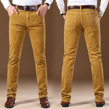 Pantalon Velours Orven marron café, vue avant et arrière